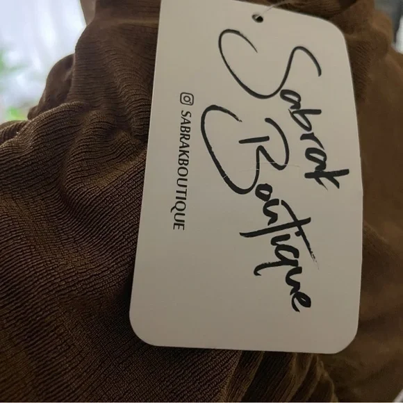 Elegant Brown/dark green Midi Dress - Picture 4 of 4